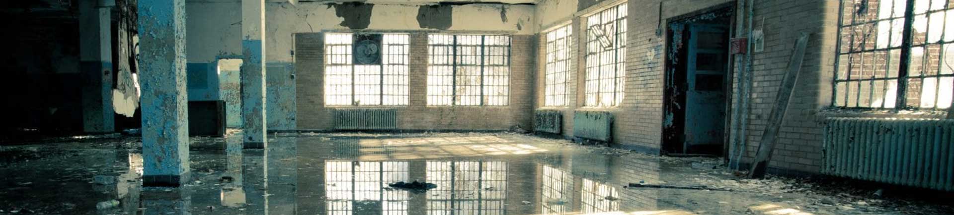 RestorePro crew drying a water-damaged commercial space in Massachusetts